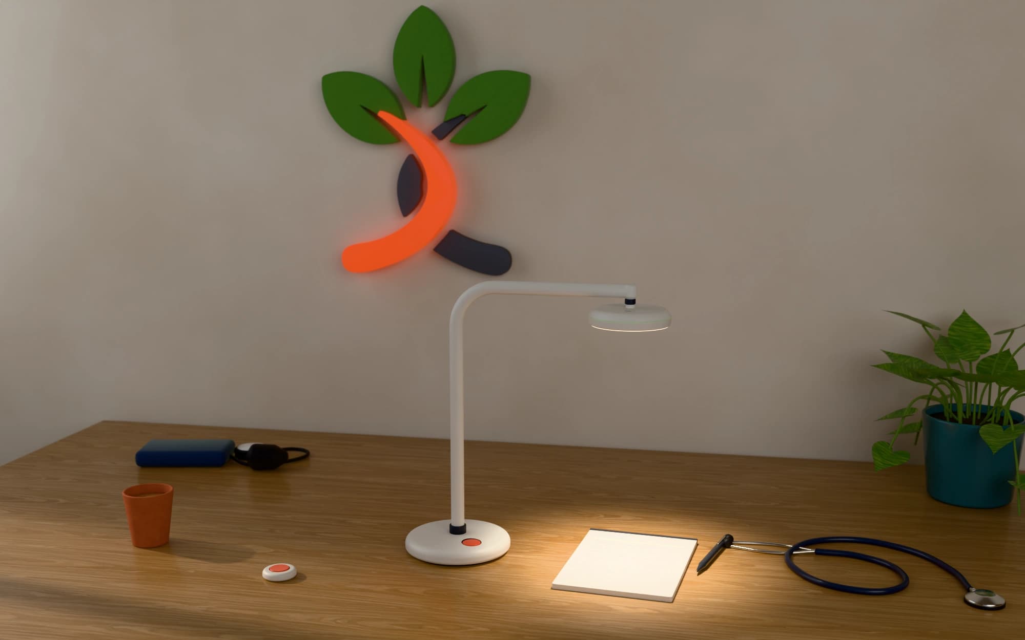 Theryve Pulse, Scribe and Vigil in a clinic, a 3D render